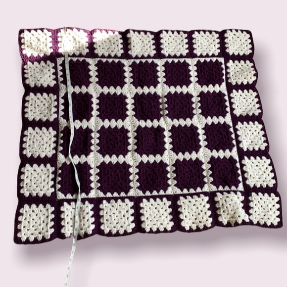 -3/$10- Handmade Crocheted Small Blanket - Picture 3 of 8